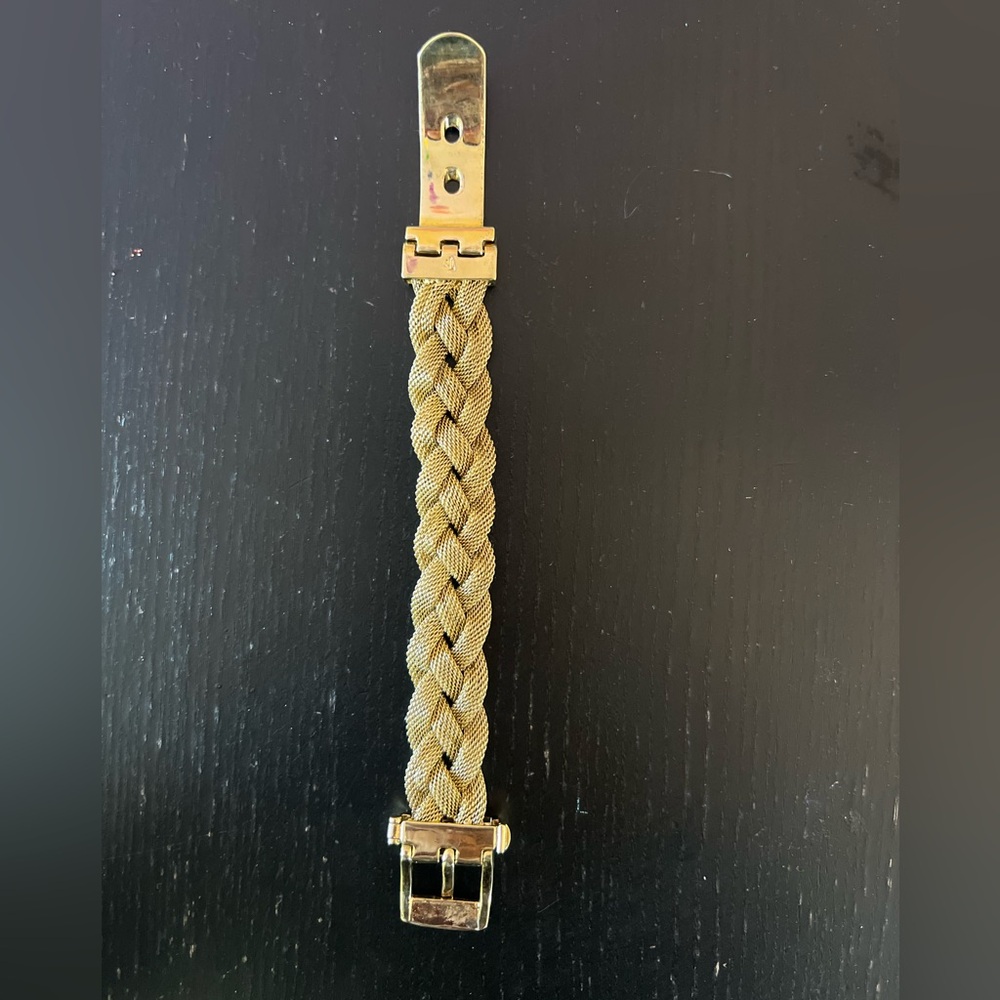 Ralph Lauren buckle gold tone braided mesh bracelet